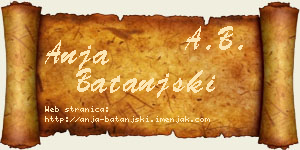 Anja Batanjski vizit kartica
